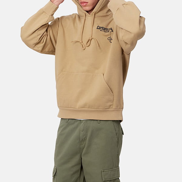   CARHARTT WIP Hooded Scramble Sweatshirt Dusty H Brown / Black