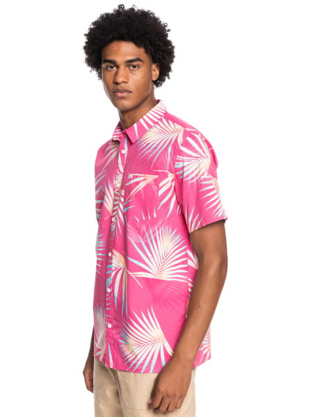 Муж./Одежда/Рубашки/Рубашки с коротким рукавом Рубашка С Коротким Рукавом Quiksilver Pop Tropic Peach Pink Pop Tropi