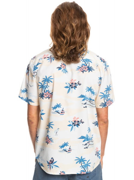 Муж./Одежда/Рубашки/Рубашки с коротким рукавом Рубашка С Коротким Рукавом Quiksilver Birdwatcher Antique White Birdwa