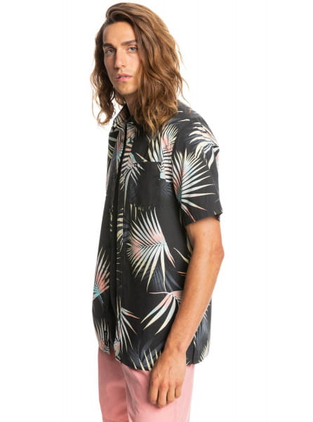 Светло-серый рубашка с коротким рукавом pop tropic