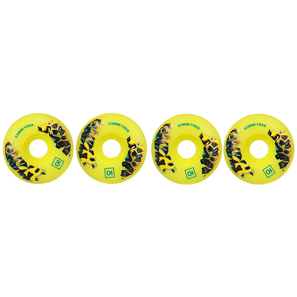 Желтые комплект колес chrome, 53mm/100a, f4