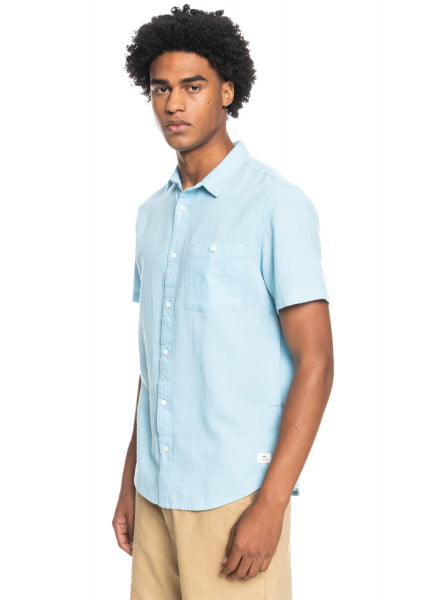 Голубой мужская рубашка с коротким рукавом time box