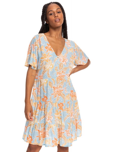 Бирюзовый платье с длинным рукавом sunny summer
