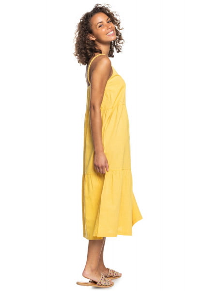 Желтый женское платье waiting line