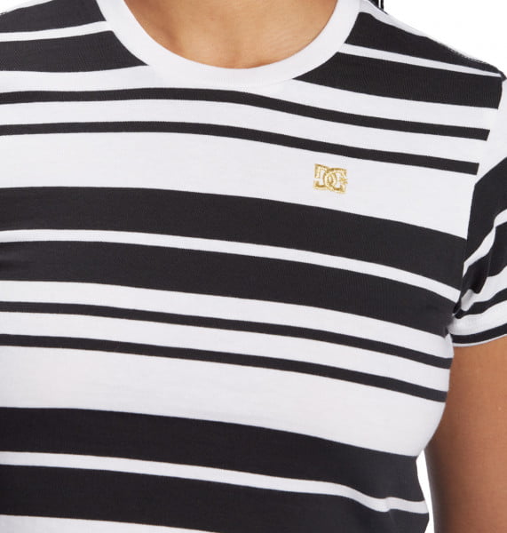 Бежевый укороченная футболка effortless seam stripe