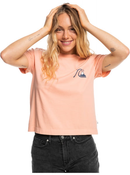 Розовый футболка crop