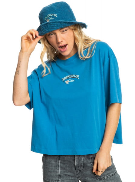 Голубой футболка (фуфайка) boyfriendcrop w tees byh0