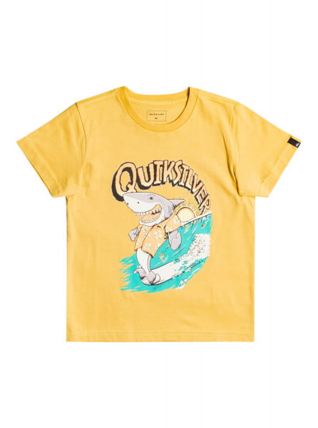 Желтый детская футболка shark smile 2-7