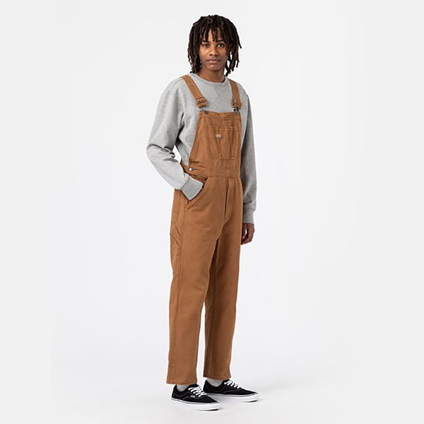  Dickies life Dickies Duck Canvas Bib stone washed brown duck