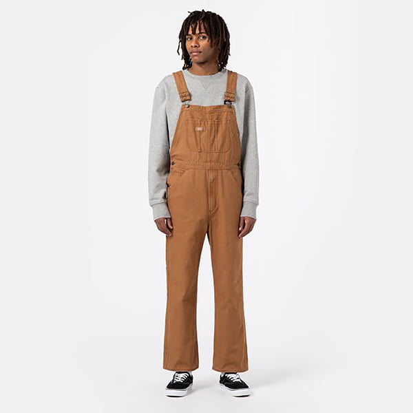  Dickies life Dickies Duck Canvas Bib stone washed brown duck