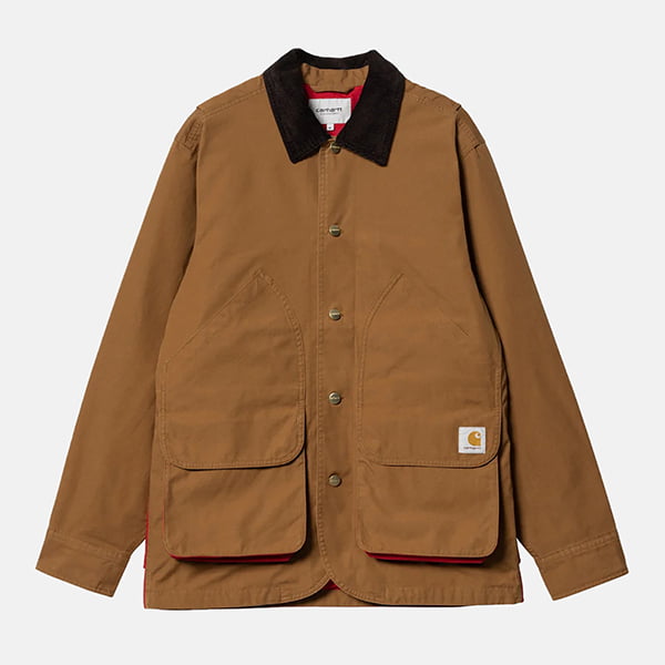 Куртка CARHARTT WIP Heston Jacket HAMILTON BROWN / CHERRY (HEAVY STONE WASH)