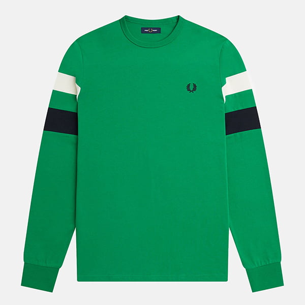  Fred Perry Panelled Sleeve Ls T-Shirt