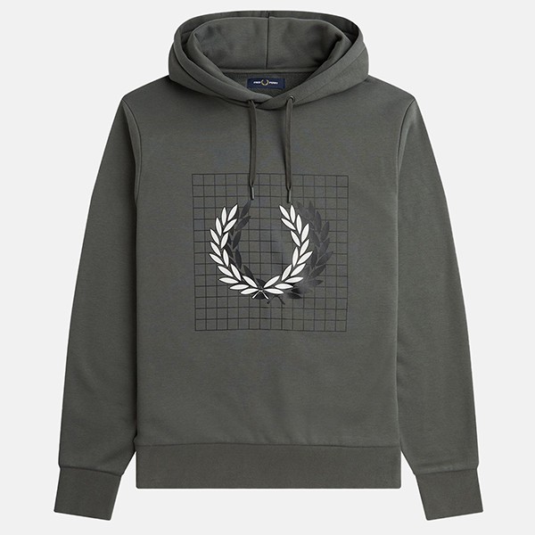  FRED PERRY LAUREL WRTH GRID HOODED SWEAT