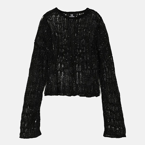  THE RAGGED PRIEST SIREN SEQUIN DISTRESSED KNIT