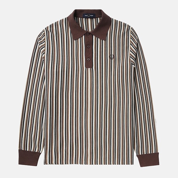  Fred Perry FINE STRIPE KNITTED SHIRT