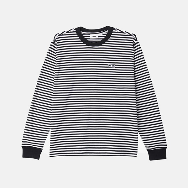  OBEY ESTABLISHED WORKS EYES STRIPE TEE LS