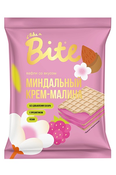 Вафли без сахара Bite "Малина-миндальный крем" 30 гр. (шоу-бокс мини) Вафли без сахара Bite "Малина-миндальный крем" 30 гр. (шоу-бокс мини)