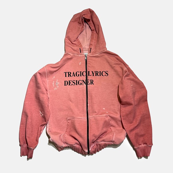  TRAGIC LYRICS DESIGNER TLD ZIP HOOD