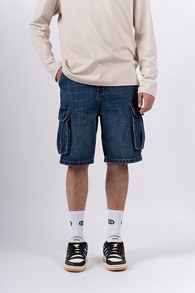 ����� STiTCH CARGO Jeans Shorts DARK BLUE