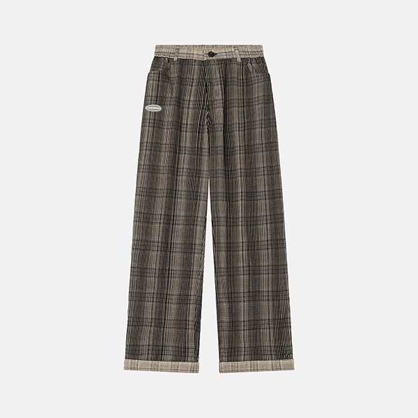 Брюки YMKASHIX velvet tartan