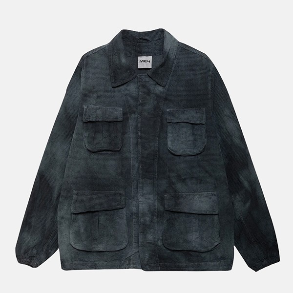   multi pocket jungle jacket dyed steel grey