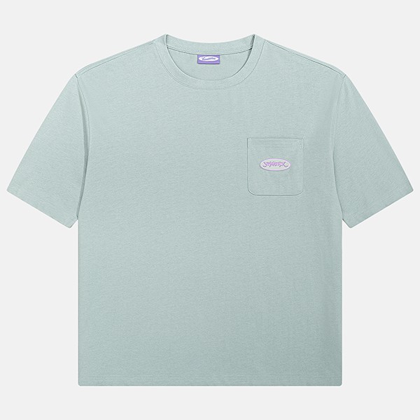 Футболка Ymkashix logo face серо-зеленая