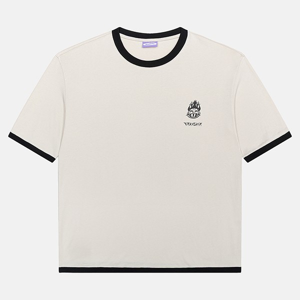 Футболка Ymkashix Hellcome logo кремовая