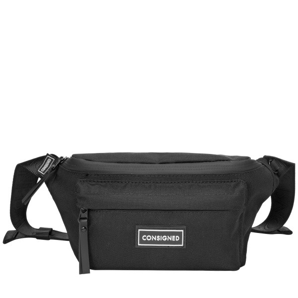 ��������� ����� CONSIGNED CONSIGNED ZIP TOP POCKETED BUMBAG Black