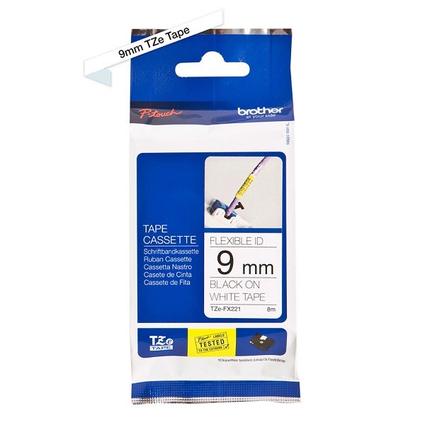 BROTHER TZe-FX221 �������� � ���������� �������������� ������ ��� �������������� ������������ ������� 9 �� (������ ����� �� ����� ����)