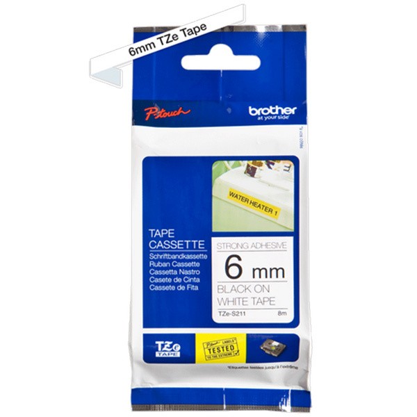 BROTHER TZe-S211 �������� � c����������� �������������� ������ ������� 6 �� (������ ����� �� ����� ����)