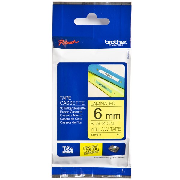 BROTHER TZe-611 �������� � �������������� ������ ������� 6 �� (������ ����� �� ����� ����)