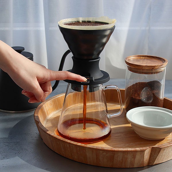 Воронка для кофе HARIO V60 Switch SSDC-02-SMB, керамическая иммерсионная, Smokey Black, 200 мл