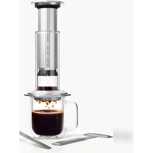 Ручная кофеварка Аэропресс Премиум - AeroPress Coffee Maker Premium, боросиликатное стекло, металл - 295 мл