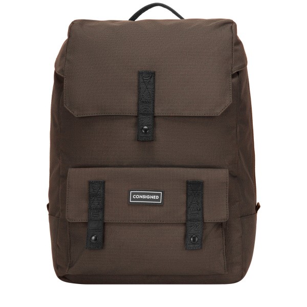 ������ Consigned Flap Over Pocketed Backpack Brown
